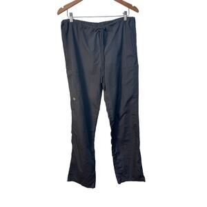 Sanibel Works Women’s Dark Grey Scrub Pants Size Small Tall Drawstring Waist‎